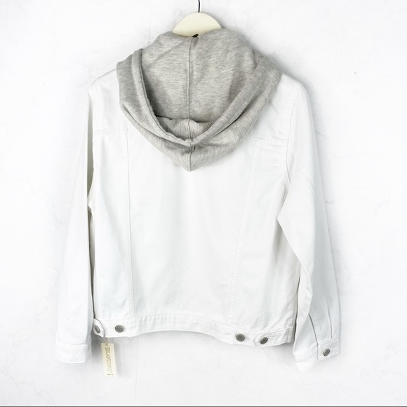 [Blank NYC] White Hooded Denim Jean Jacket - Picture 2 of 2